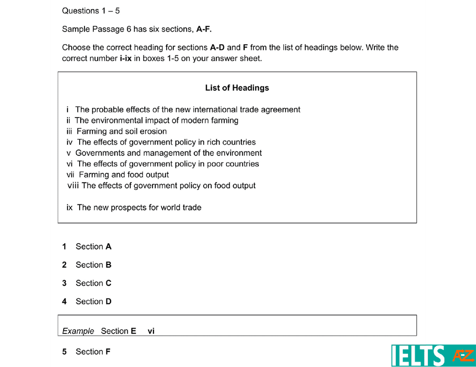 ielts reading matching paragraph information.